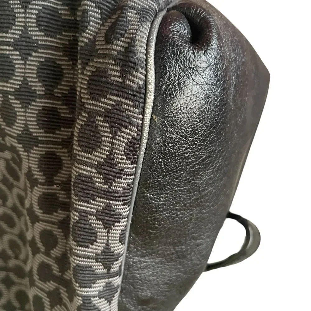 COACH Black Bag Madison 25637 Op Art Sateen Phoebe Shoulder Hobo Handbag Purse - Picture 10 of 13